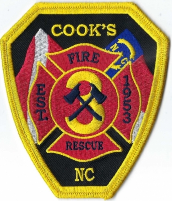 Cook's Fire Department (NC)
Cook's Fire Department changed its name to Cook's Community Fire & Rescue.
