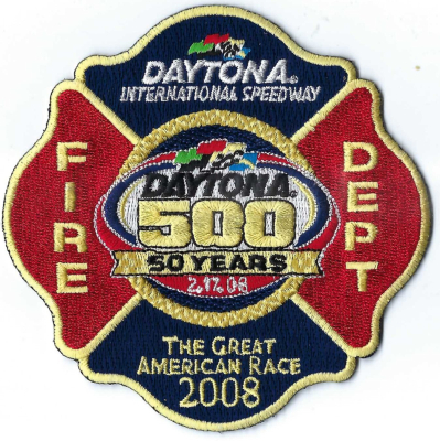 Daytona 500 International Speedway Fire Dept. 2008
DEFUNCT - The 50th running of the Daytona 500, dubbed "The Great American Race," took place on February 17, 2008, at the Daytona International Speedway in Daytona Beach, Florida. Ryan Newman won the race.

