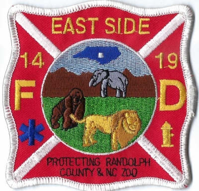 East Side Fire Department (NC)
The East Side Fire Department has been providing full time fire and medical coverage to the North Carolina zoo since 1987. 
