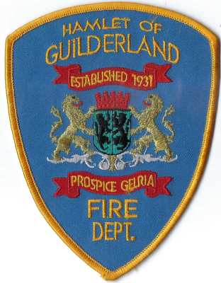 Hamlet of Guilderland Fire Department (NY)
The seal with two lions used in the Town of Guilderland, New York, is the heraldic coat-of-arms of the Province of Gelderland (or Gelder) in the Netherlands. 
