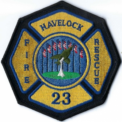 Havelock Fire Rescue (NC)
Havelock, North Carolina has a 9/11 Memorial that features a piece of the World Trade Center as its centerpiece and 8 flags.
