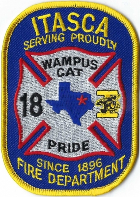 Itasca Fire Department (TX)
Itasca, is the home of the high school’s mascot called the "wampus cat".  A student from the 1920’s came up with the name.
