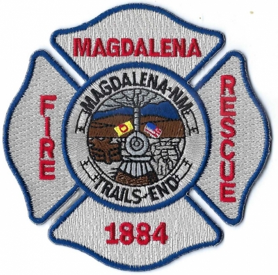 Magdalena Fire Rescue (NM)
Magdalena is known as "Trails End" because it was the destination for a historic stock driveway, also called the Magdalena Trail or "Hoof Highway," which transported thousands of cattle, sheep, and wool from the surrounding region for shipping. 
