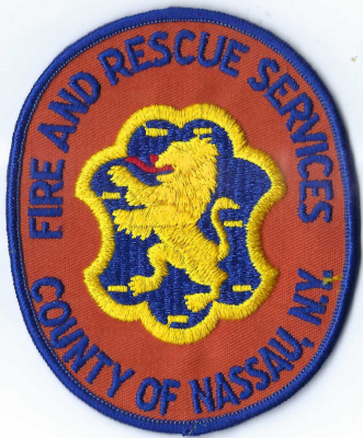Nassau County Fire and Rescue (NY)
The lion symbol on the Nassau County, NY flag and seal is a blue, gold-spotted, rampant lion. Adopted in 1899, this emblem is derived from the heraldic coat of arms of the Dutch House of Nassau, honoring the area's Dutch heritage.
