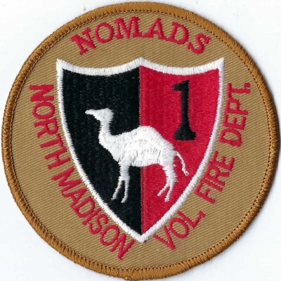 North Madison Volunteer Fire Department (CT)
NMVFC are known as the "Nomads", being rural northern part of town, (hence the camel), evoking images of a lonely desert.
