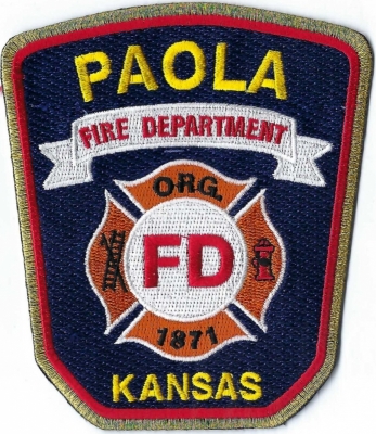 Paola Fire Department (KS)
The Fire Department no longer wear shoulder patches on daily work uniforms.
