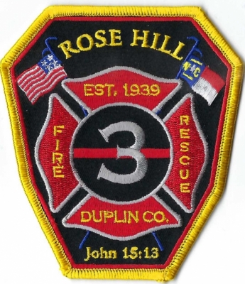 Rose Hill Fire Rescue (NC)
John 15:13, "Greater love has no one than this, that someone lay down his life for his friends".  Station 3.
