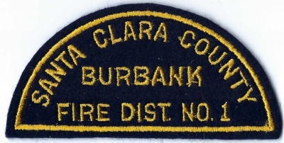Burbank Fire District No. 1 of Santa Clara County (CA)
DEFUNCT - Burbank Fire District No. 1 in Santa Clara merged with the Santa Clara County Fire Protection District in 1970. 
