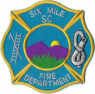 Six Mile Fire Department (SC)
Six Mile was named "Six Mile" because it was located six miles from Fort Prince George.  Population < 2,000.
