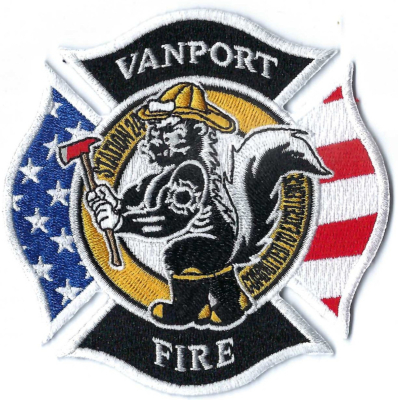 Vanport Fire Department (PA)
The skunk on the Vanport VFD shoulder patch is a tribute to "Ray," a deceased skunk that crawled under the station's foundation during the building process. The skunk is affectionately recognized as the official mascot of the department.
