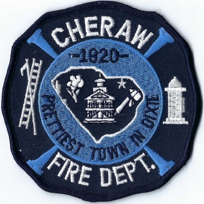 Cheraw Fire Department (SC)
Cheraw, S.C. is known as “The Prettiest Town in Dixie".  See patch.
