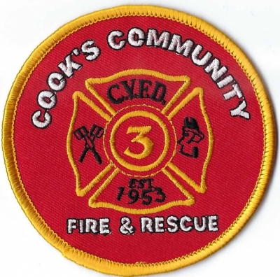 Cook's Community Volunteer Fire Department (NC)
Population < 2,000.  Station 3.
