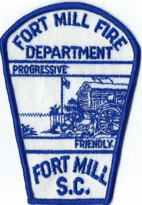 Fort Mill Fire Department (SC)
Fort Mill is named for a Colonial-era fort built by the British and a grist mill on nearby Steele Creek. See patch.
