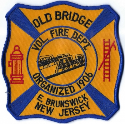 Old Bridge Volunteer Fire Department (NJ)
Old Bridge, NJ, got its name because it was the first bridge built across the South River at that location and became known as "the Old Bridge" after other bridges were constructed over the river, which was a historical name for the area, previously called South River Bridge.
