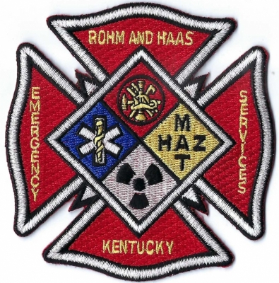 Rohm & Haas Emergency Services (KY)
DEFUNCT - Rohm & Haas was acquired by The Dow Chemical Company in a deal that closed in 2009.  Rohm & Haas's mfg'd specialty chemicals, latex paints, plastic additives, and polymers used in products like detergent bottles and floor wax. 
