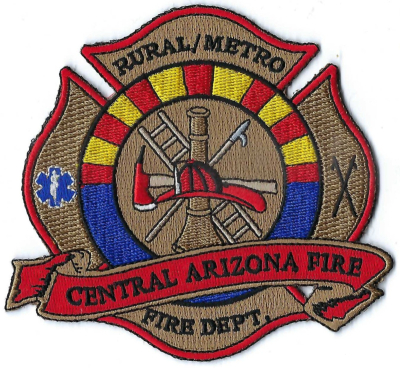 Central Arizona Rural/Metro Fire Department (AZ)
Central Arizona Rural Metro Fire Department is a private, for-profit fire protection provider. Founded in Arizona in 1948, it operates as a subscription-based service for unincorporated areas in Maricopa, Pinal, Pima, and Yuma counties. 
