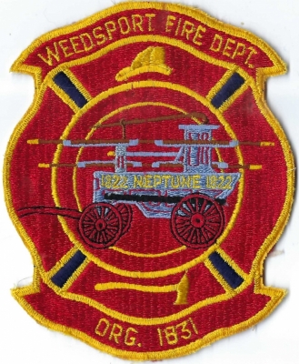 Weedsport Fire Department (NY)
The Weedsport FD in days past was the Neptune Engine Company 2. The hose cart on the patch is fully restored and with the WFD.
