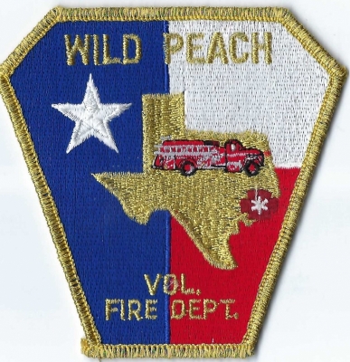 Wild Peach Volunteer Fire Department (TX)
Peach Point Plantation was created in 1832 becauase of all  the wild peaches found in the area and the town was named.
