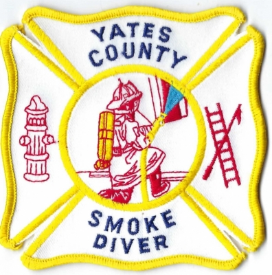 Yates County Fire Department (NY)
SMOKE DIVER - A firefighter who has completed an advanced training course to use a Self-Contained Breathing Apparatus.
