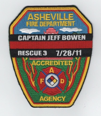 Asheville Fire Rescue 
Captain Jeff Bowen Memorial Patch
