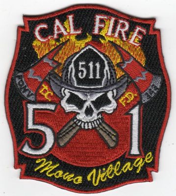 CALIFORNIA Mono Village Tuolumne Co. CALFire Station 51 E-511
This patch is for trade
