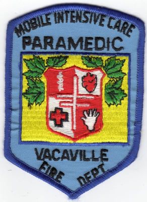 CALIFORNIA Vacaville Fire Mobile Intensive Care Paramedic
This patch is for trade
