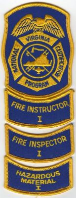 Commonwealth of Virginia National Certification Program Fire Instructor 1 -Inspector 1 -Haz Mat 1 (VA)
