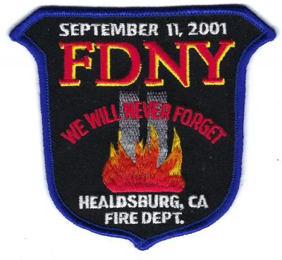 Healdsburg FDNY 9-11 Memorial (CA)
Keywords: Healdsburg FDNY 9-11 Memorial (CA)