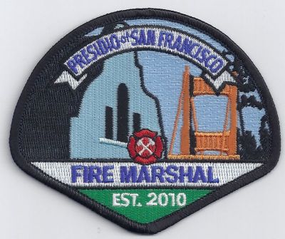 Presidio of San Francisco Fire Marshal (CA)
 Defunct 2010 - Now part of San Francisco Fire Department
Keywords: Defunct - Now part of San Francisco Fire Department Department