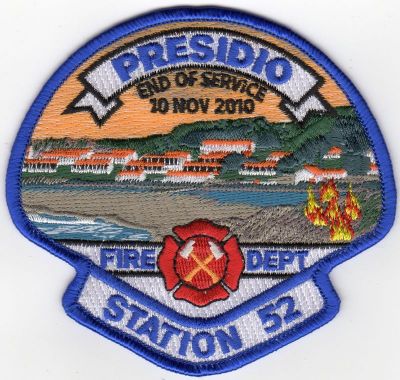 Presidio National Park Service - End of Service 10 Nov 2010 (CA)
 Defunct 2010 - Now part of San Francisco Fire Department
