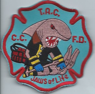 clayton county fire dept - T.A.C. UNIT ( GA ) V-1 
rare patch - dept no longer utilizes this unit , squads have taken over on technical & heavy rescue scenes , as well as most quints , engines carry the same equipment as this special unit did in the day. 
