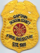 dickson county fire rescue - captain - hat patch ( NC )
