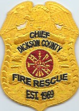 dickson county fire rescue - chief hat patch ( TN )

