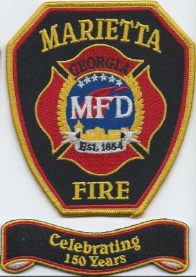 marietta fd - 150 yrs celebration - cobb county ( GA )
Worn In Commemoration of The 150th Anniversary of the Civil War. 
